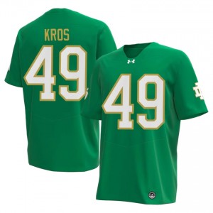 Elite Thread Andrew Kros #49 Notre Dame Fighting Irish Green Jersey | Men University Football Stitch Fan Gear 46878954