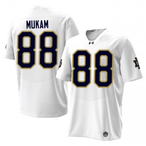 #88 Armel Mukam Notre Dame White Jersey | Authentic Stitch Men Player Football Gear 81023469