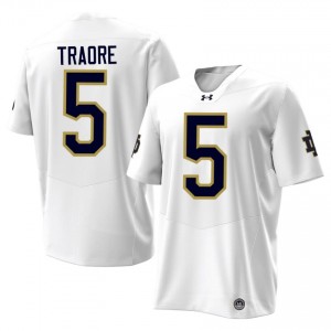 White Boubacar Traore #5 Irish Jersey | Men High School Football Moisture Wicking Stitched 45324944