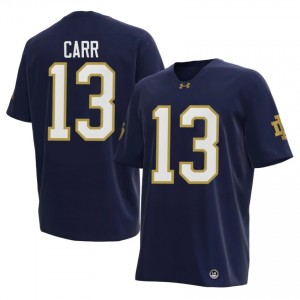 Top-Tier CJ Carr #13 Fighting Irish Navy Jersey | Men University Football Embroidery Fan Gear 14051868