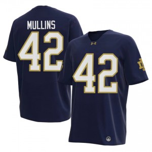 Navy Cole Mullins #42 Notre Dame Fighting Irish Jersey | Men High School Football Moisture Wicking Embroidery 99562074