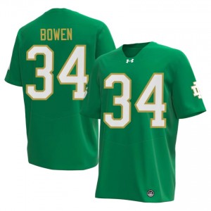 Drayk Bowen #34 Notre Dame Fighting Irish Jersey | Exclusive Green College Football Men Swen 23206916