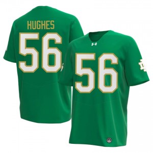 Durable Elijah Hughes #56 Notre Dame Fighting Irish Green Jersey | Men University Football Swen Fan Gear 76747927