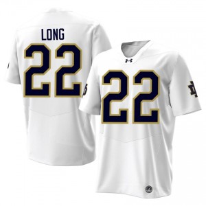 #22 Ethan Long Irish White Jersey | Alumni Stitched Men Player Football Gear 74818607