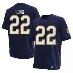 Fighting Irish Ethan Long #22 Navy Jersey | Essential Embroidery NCAA Football Men Apparel 93006125