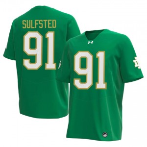 Gordy Sulfsted #91 UND Jersey | Iconic Green College Football Men Embroidery 45419978
