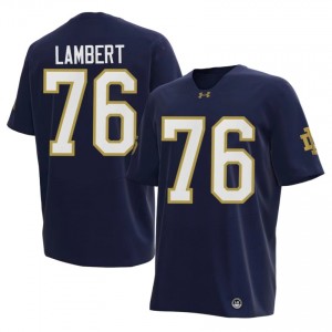 #76 Guerby Lambert Fighting Irish Navy Jersey | Classic Stitched Men Player Football Gear 98267514