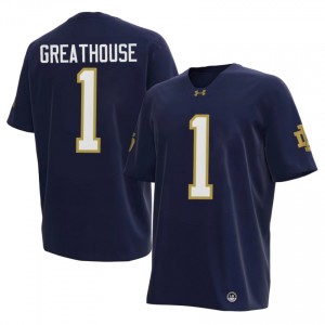 Jaden Greathouse #1 Notre Dame Fighting Irish Jersey | Gameday Navy College Football Men Embroidery 20928481
