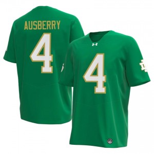 Jaiden Ausberry #4 Irish Jersey | Gameday Green College Football Men Stitch 58352453