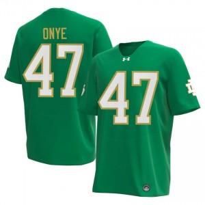 Notre Dame Jason Onye #47 Green Jersey | Pro Cut Stitch NCAA Football Men Apparel 94883259