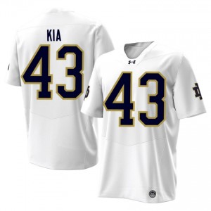 #43 Kahanu Kia Fighting Irish White Jersey | Classic Stitched Men Player Football Gear 29928429