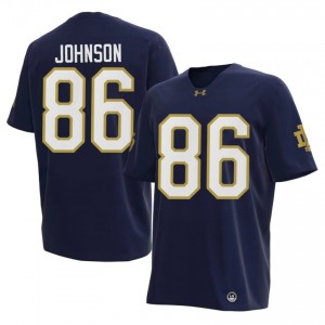 Navy Kaleb Johnson #86 Fighting Irish Jersey | Men High School Football Limited Stitched 62843099