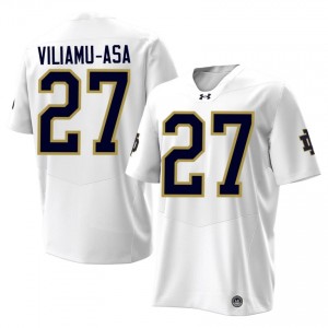 Top-Tier Kyngstonn Viliamu-Asa #27 Fighting Irish White Jersey | Men University Football Stitched Fan Gear 15881837