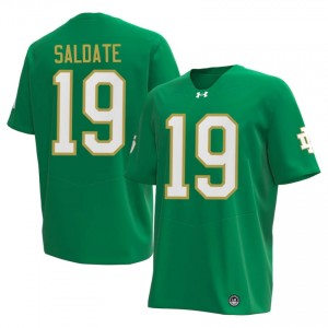 UND Logan Saldate #19 Green Jersey | Pro Cut Stitch NCAA Football Men Apparel 65067053
