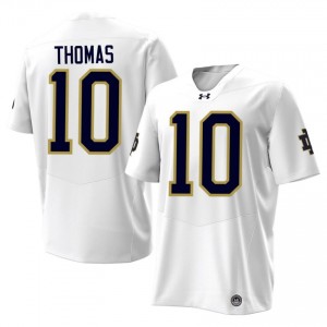 #10 Loghan Thomas UND White Jersey | Authentic Stitched Men Player Football Gear 49340829