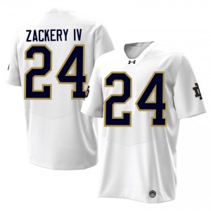 Mark Zackery IV #24 Notre Dame Jersey | Iconic White College Football Men Stitched 80896035