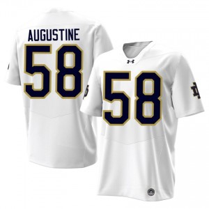 #58 Matty Augustine Fighting Irish White Jersey | Classic Swen Men Player Football Gear 46668049