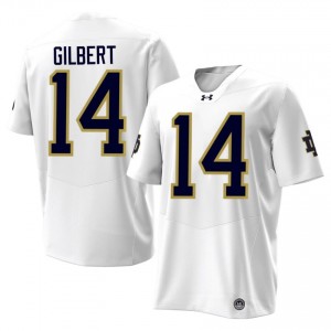 Durable Micah Gilbert #14 Notre Dame Fighting Irish White Jersey | Men University Football Stitched Fan Gear 99973517