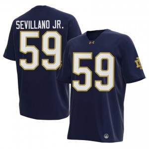 Sean Sevillano Jr. #59 Fighting Irish Jersey | Pro-Grade Navy College Football Men Stitched 89376126