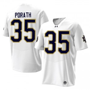 White Spencer Porath #35 Notre Dame Fighting Irish Jersey | Men High School Football Fresh Stitched 92709452
