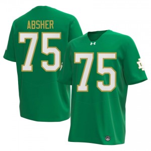 Sullivan Absher #75 Notre Dame Fighting Irish Jersey | Gameday Green College Football Men Embroidery 26456080