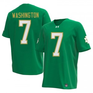 Notre Dame Fighting Irish Ty Washington #7 Green Jersey | Genuine Stitch NCAA Football Men Apparel 28351316