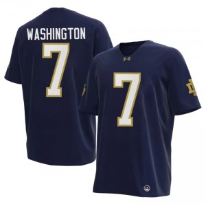 Officially Licensed Ty Washington #7 Notre Dame Navy Jersey | Men University Football Embroidery Fan Gear 48330122