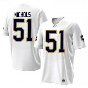 White Ben Nichols #51 UND Jersey | Men High School Football Licensed Stitch 65911453