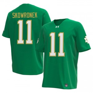 #11 Ben Skowronek Notre Dame Fighting Irish Green Jersey | Elite Swen Men Player Football Gear 91766793