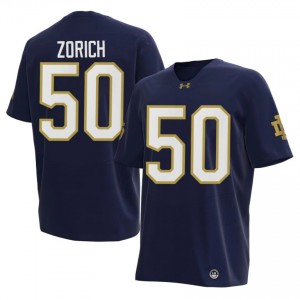 #50 Chris Zorich Notre Dame Fighting Irish Navy Jersey | Elite Embroidery Men Player Football Gear 97137899