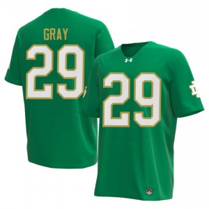 Irish Christian Gray #29 Green Jersey | Genuine Embroidery NCAA Football Men Apparel 12448174