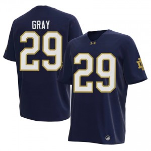Officially Licensed Christian Gray #29 UND Navy Jersey | Men University Football Stitched Fan Gear 44851515