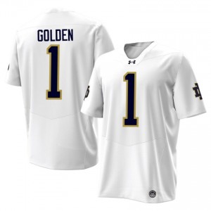 #1 Dallas Golden Notre Dame Fighting Irish White Jersey | Alumni Stitch Men Player Football Gear 93614112