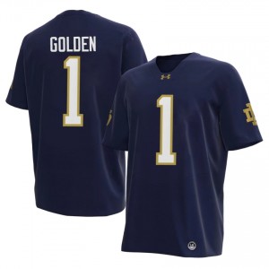 Fighting Irish Dallas Golden #1 Navy Jersey | Essential Stitched NCAA Football Men Apparel 98206361