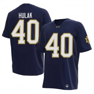 Dominik Hulak #40 Notre Dame Jersey | Iconic Navy College Football Men Stitched 72888997