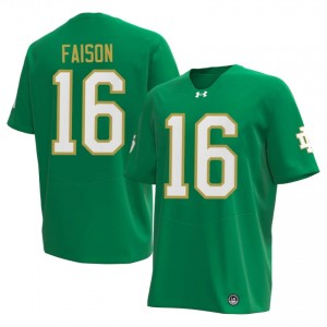 #16 Dylan Faison Notre Dame Green Jersey | Elite Embroidery Men Player Football Gear 42524313