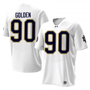 White Elijah Golden #90 UND Jersey | Men High School Football Licensed Stitched 87632621