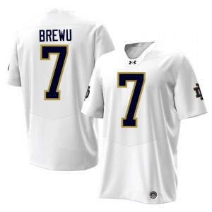 Notre Dame Francis Brewu #7 White Jersey | Pro Cut Stitch NCAA Football Men Apparel 71594036