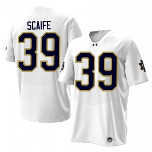 #39 Jasper Scaife Notre Dame White Jersey | Authentic Stitch Men Player Football Gear 44559249
