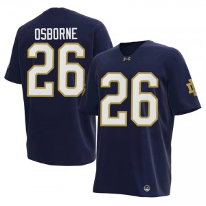 Javian Osborne #26 Notre Dame Jersey | Exclusive Navy College Football Men Stitched 11965801
