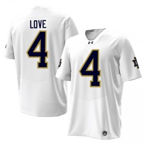 Officially Licensed Jeremiyah Love #4 Notre Dame White Jersey | Men University Football Stitched Fan Gear 86669725