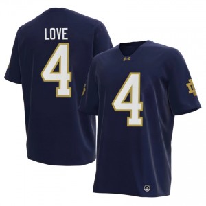 Navy Jeremiyah Love #4 Notre Dame Fighting Irish Jersey | Men High School Football Fresh Embroidery 35942410