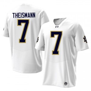 #7 Joe Theismann Fighting Irish White Jersey | Classic Stitched Men Player Football Gear 68897540