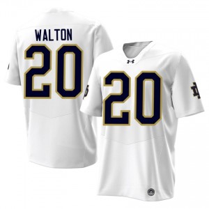 White Jonaz Walton #20 Fighting Irish Jersey | Men High School Football Limited Swen 31633396
