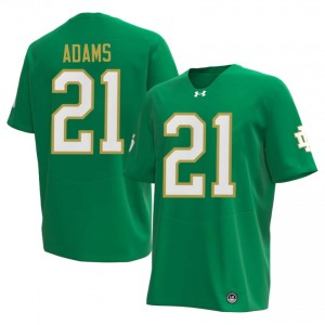 #21 Khary Adams Notre Dame Green Jersey | Authentic Embroidery Men Player Football Gear 86921599