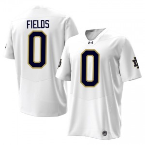 #0 Malachi Fields Fighting Irish White Jersey | Classic Stitched Men Player Football Gear 45530807