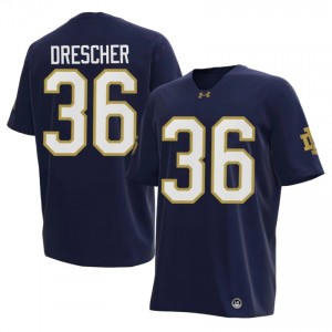 #36 Micah Drescher Irish Navy Jersey | Alumni Stitched Men Player Football Gear 24535102