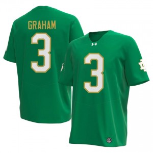 Mylan Graham #3 Irish Jersey | Gameday Green College Football Men Embroidery 87493195