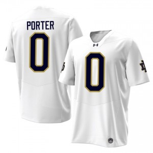 Officially Licensed Quincy Porter #0 Notre Dame White Jersey | Men University Football Stitch Fan Gear 71361936