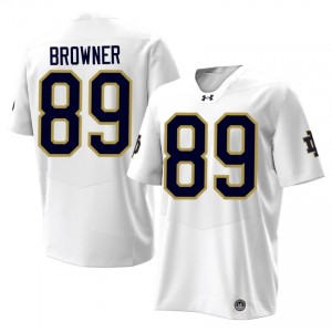 Durable Ross Browner #89 Notre Dame Fighting Irish White Jersey | Men University Football Stitched Fan Gear 38788391